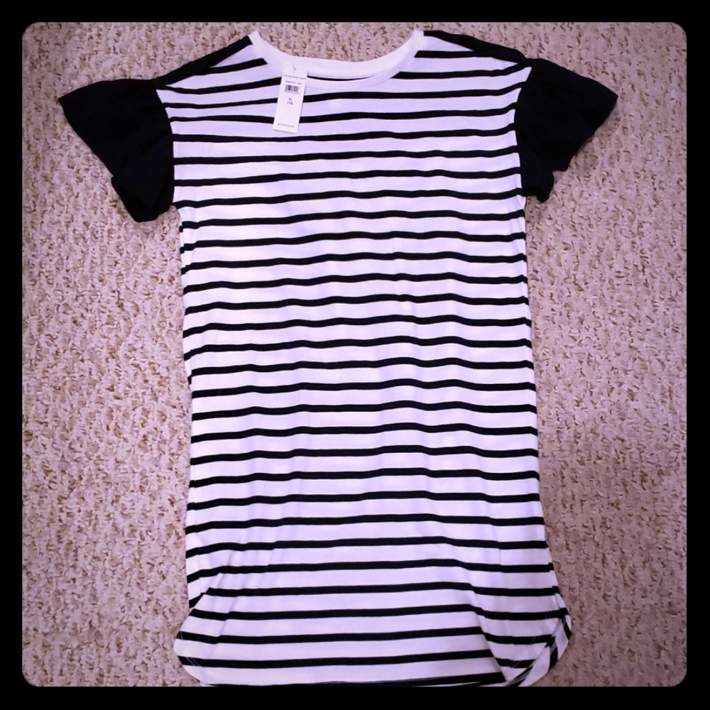 GAP striped flutter sleeve dress